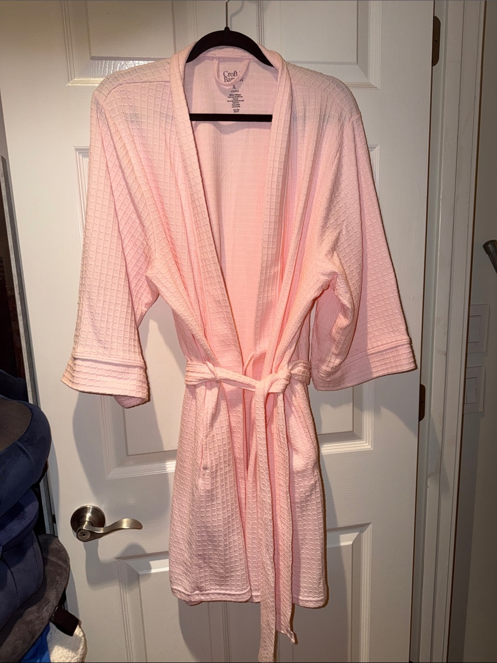 croft & barrow Light Pink Waffle Kimono Robe